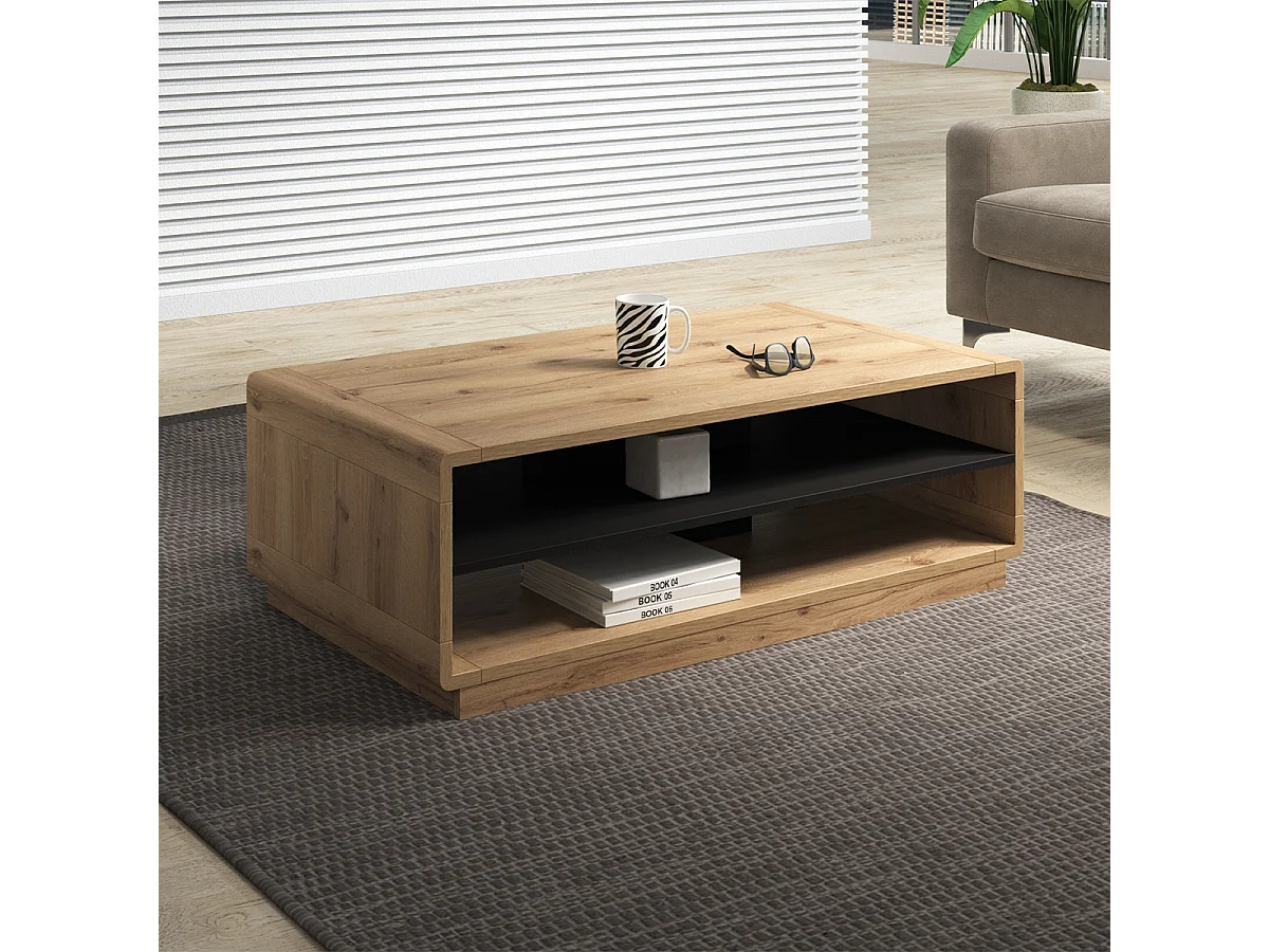 Table basse Raven Noir et Bois