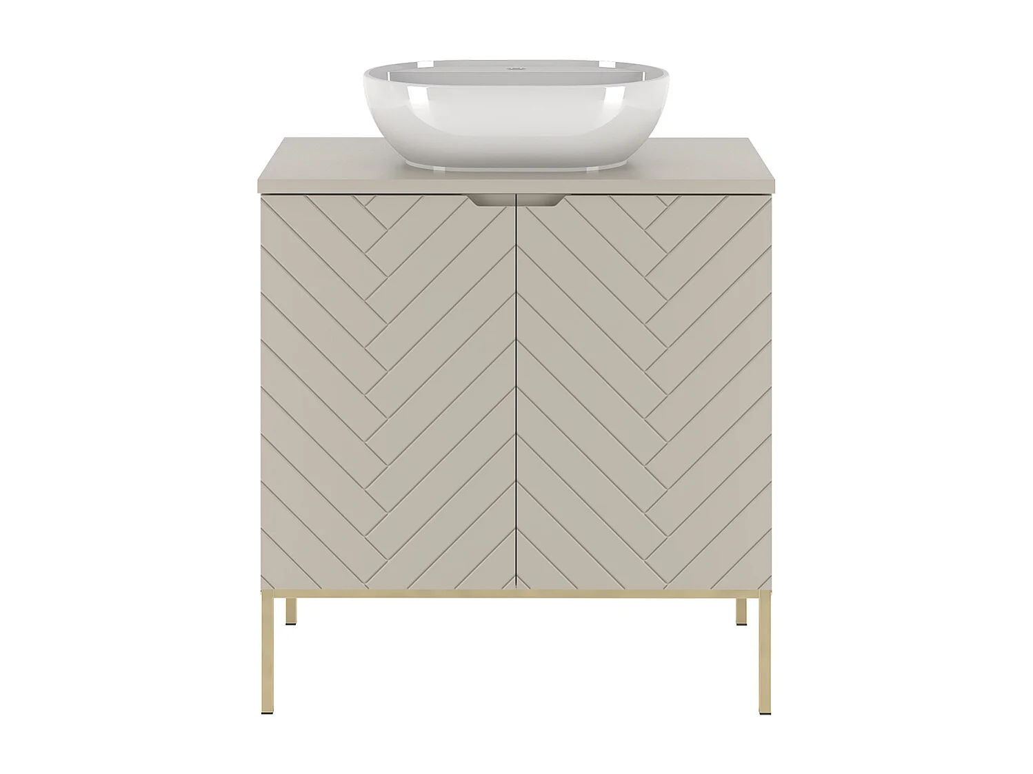 Single basin unit 80cm 2 doors on legs Daria Cachemire