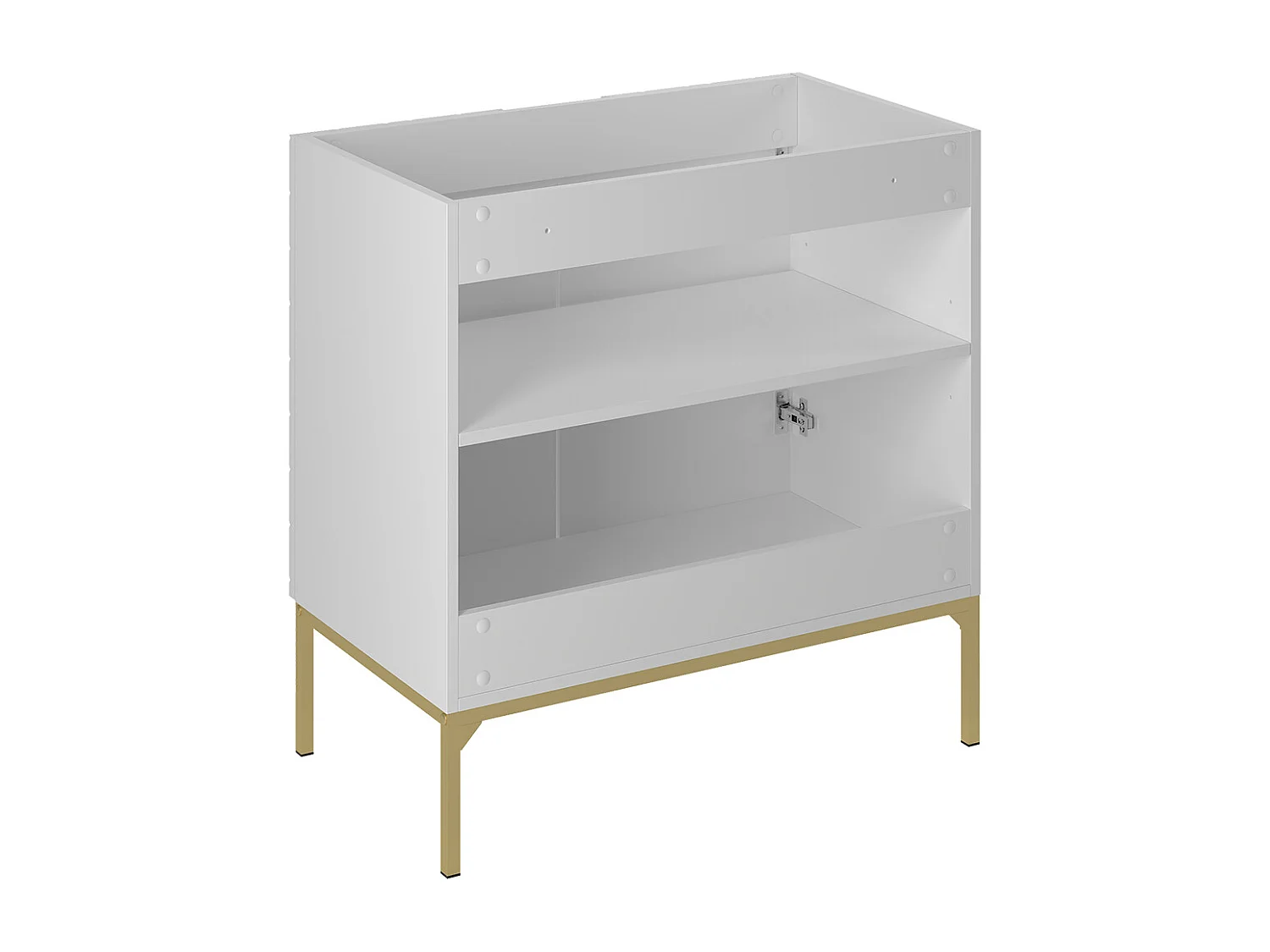 Meuble simple vasque 80cm 2 portes sur pieds Daria Blanc