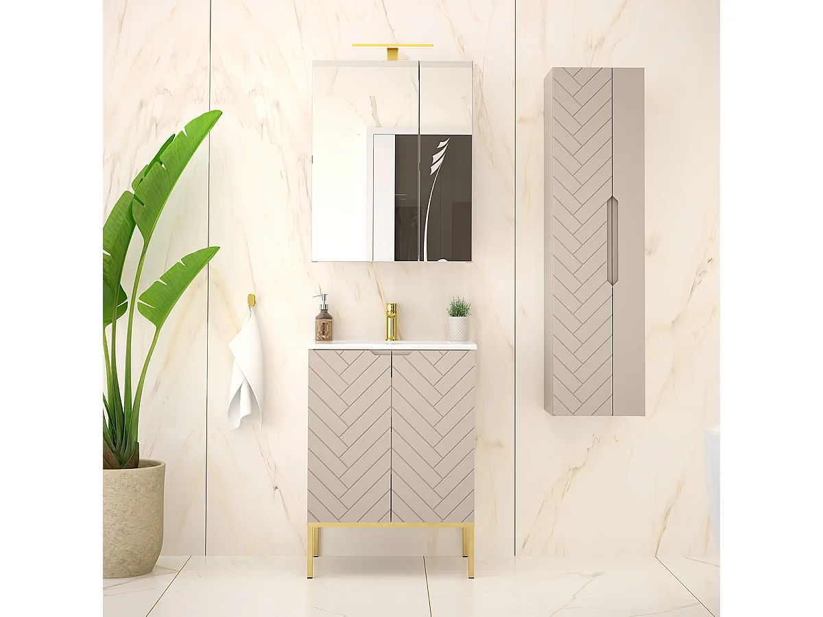 Mobile bagno con lavabo Daria cachemire 60cm