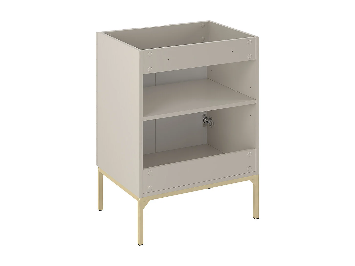 Meuble simple vasque encastrée 60cm 2 portes sur pieds Daria Cachemire