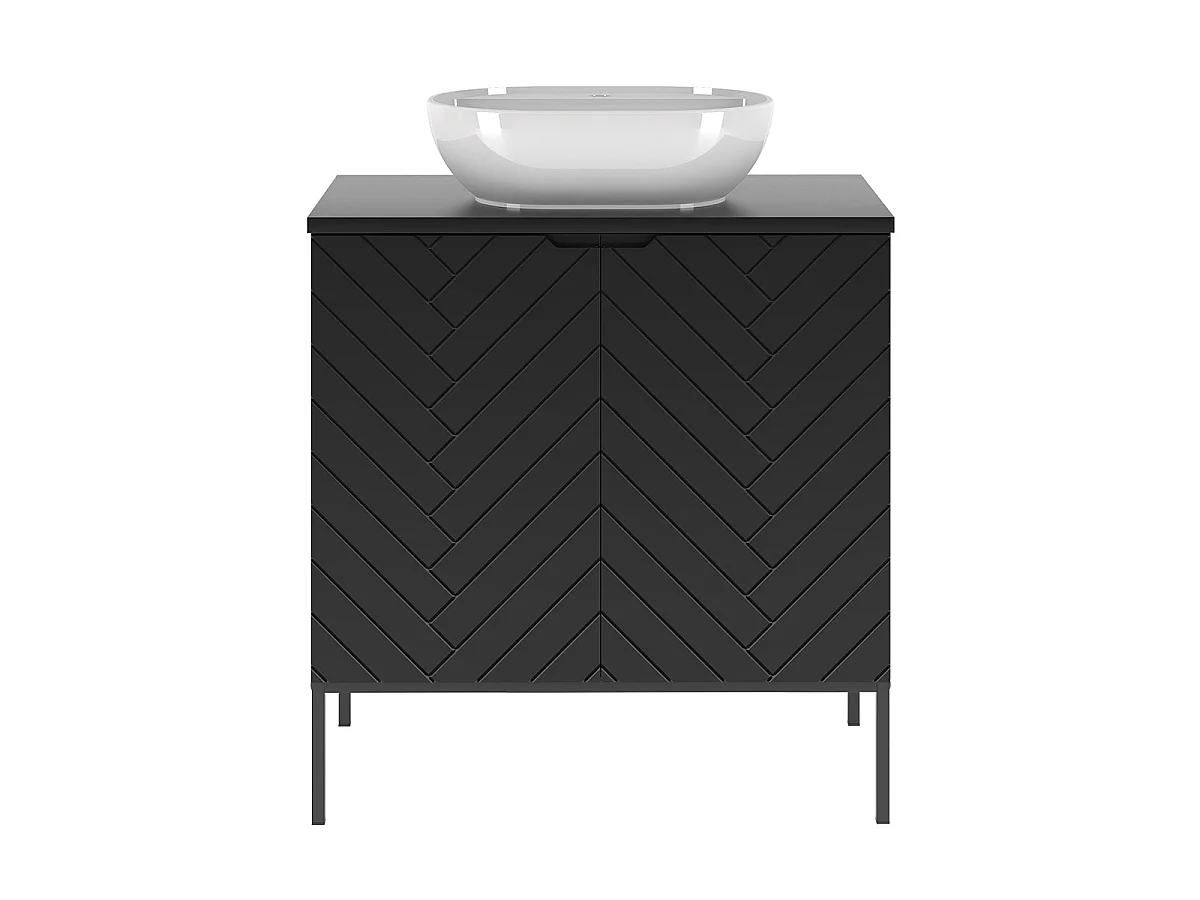 Enkelt håndvask 80cm 2 døre på ben Daria Black
