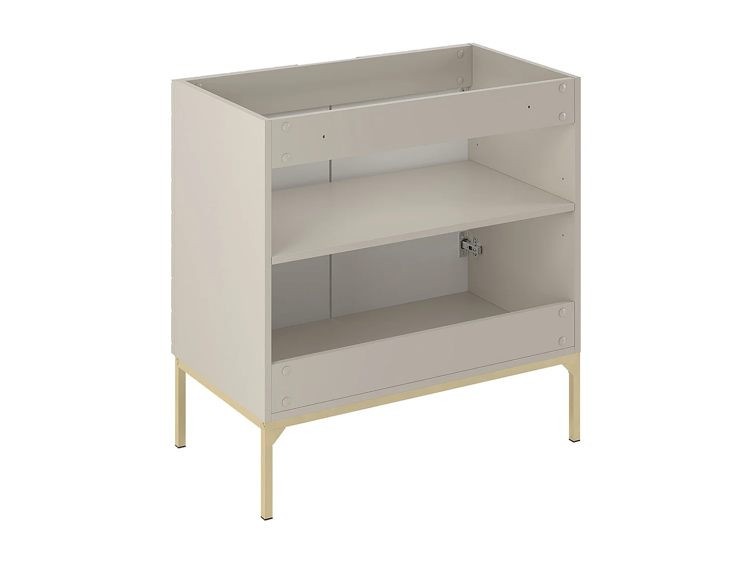 Meuble simple vasque encastrée 80cm 2 portes sur pieds Daria Cachemire