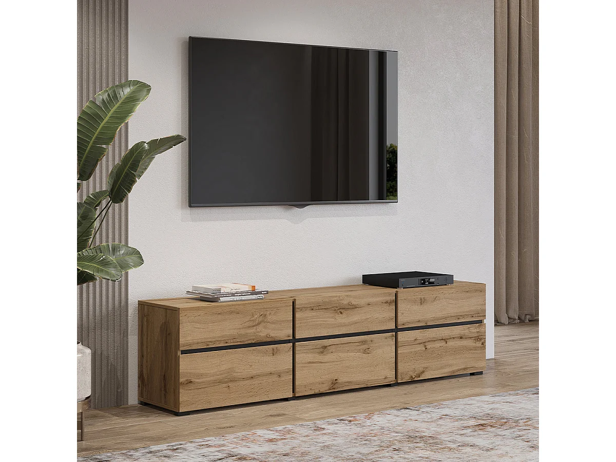 TV-Möbel mit 3 Türen 180 cm Lilia Holz