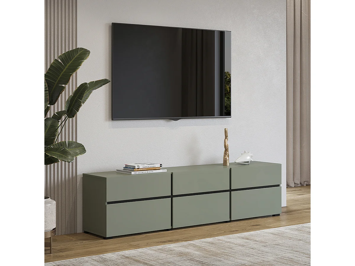 Mobile TV 3 ante Lilia verde 180cm