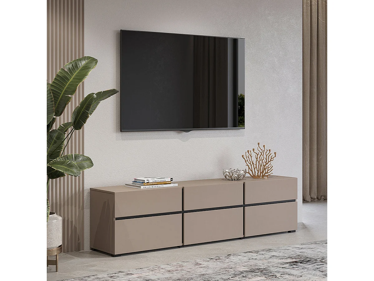 TV-Möbel mit 3 Türen 180 cm Lilia Taupe