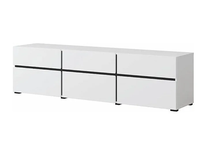 Szafka RTV CROSS 3K3S 180cm biała/czarna