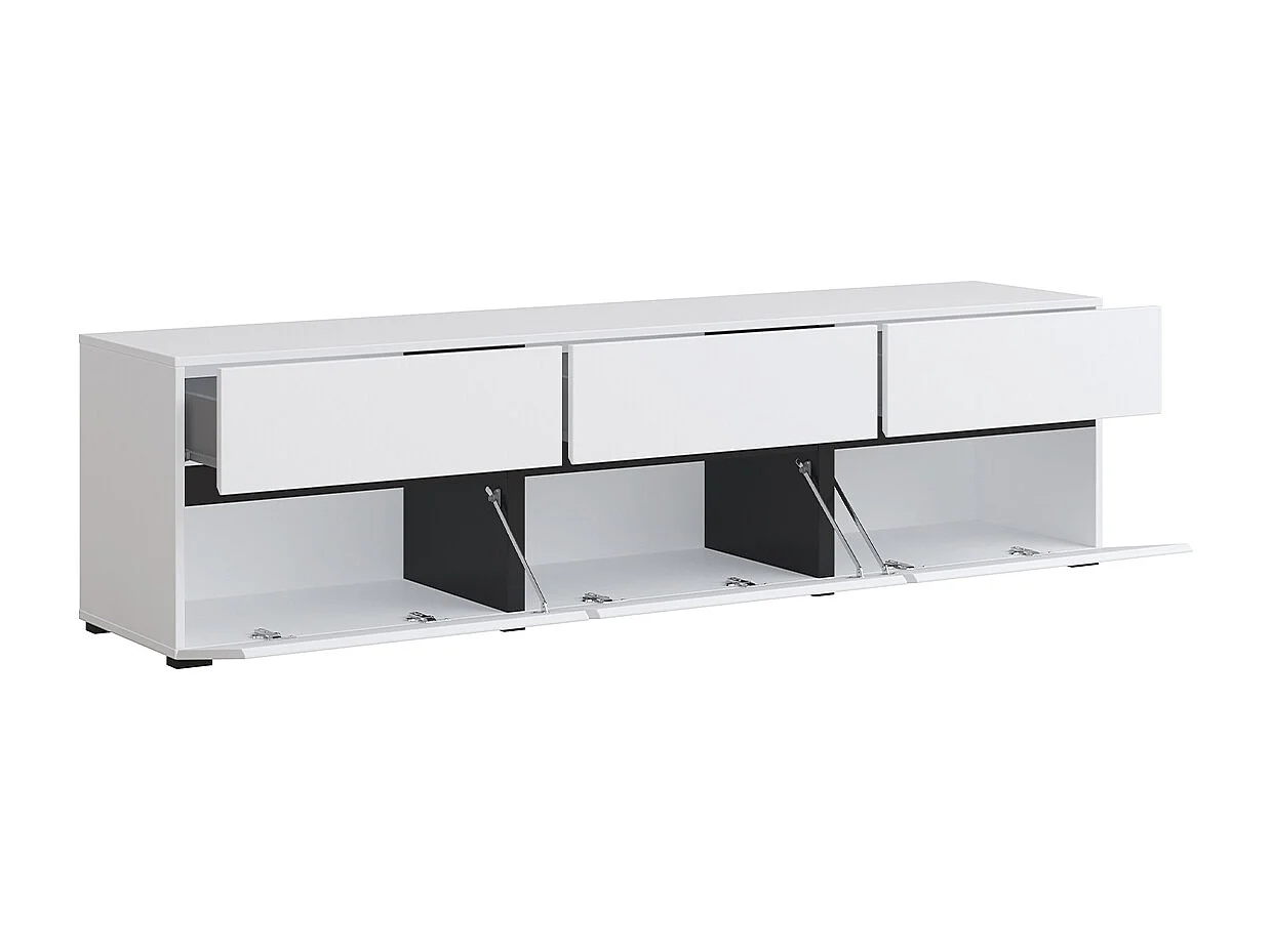 Szafka RTV CROSS 3K3S 180cm biała/czarna