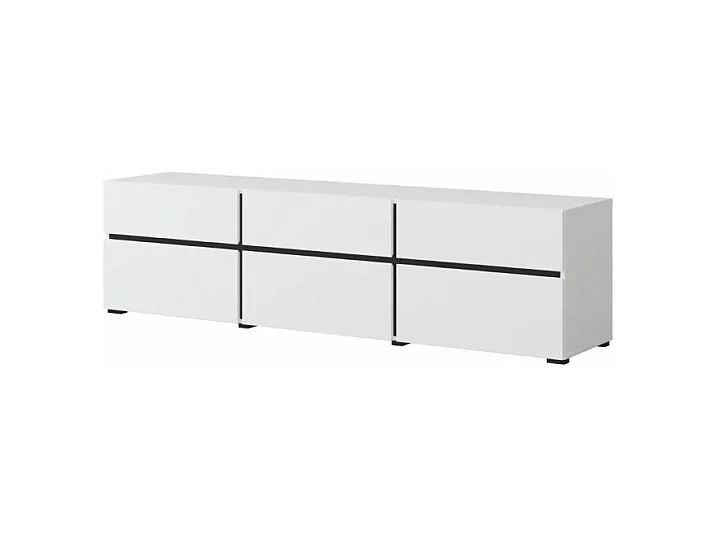 Meuble TV 3 portes 180 cm Lilia Blanc