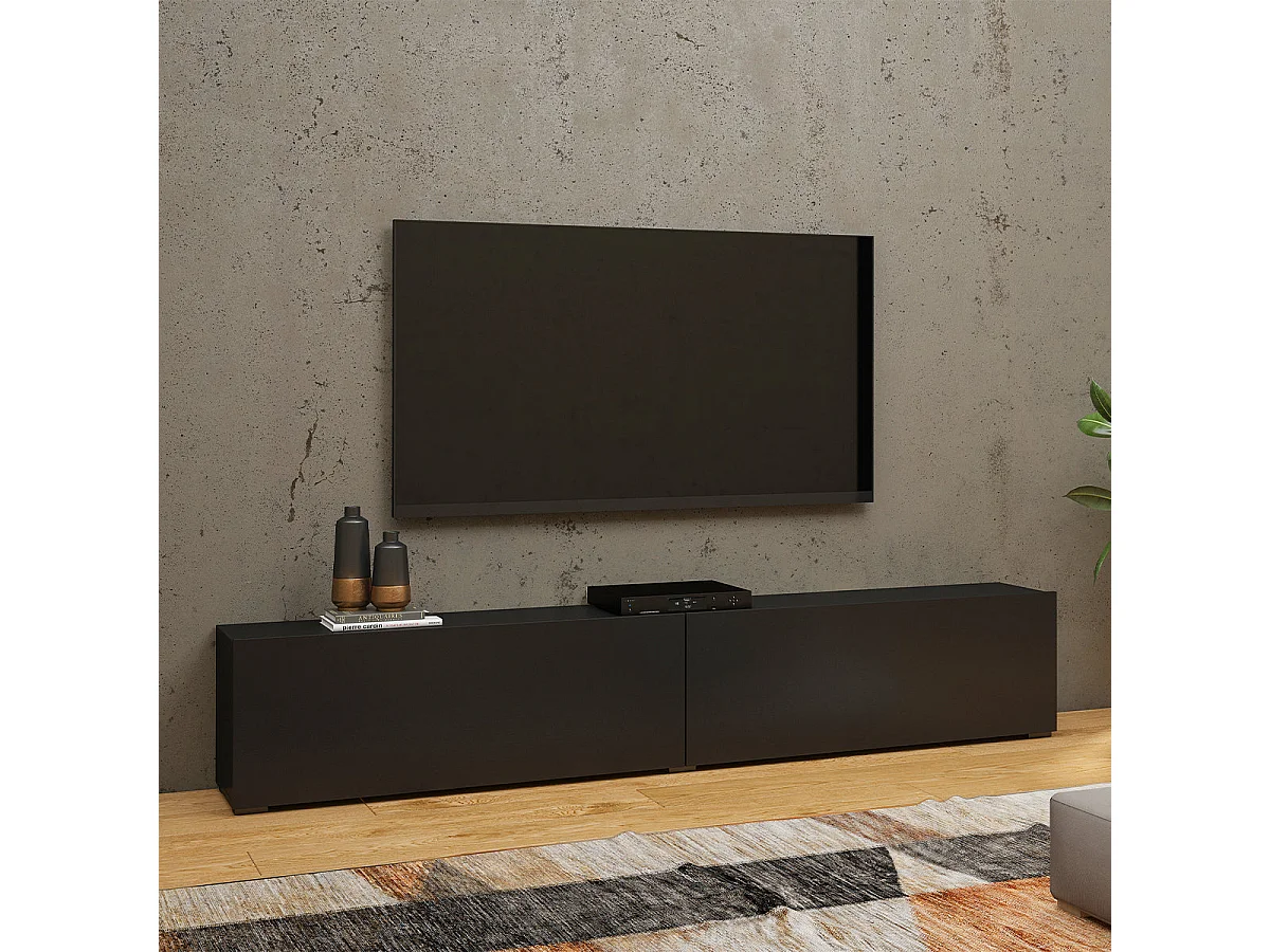 TV-Möbel 2 Türen 180 cm Glora Schwarz