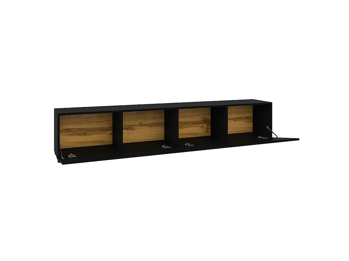 TV-Möbel 2 Türen 180 cm Glora Schwarz