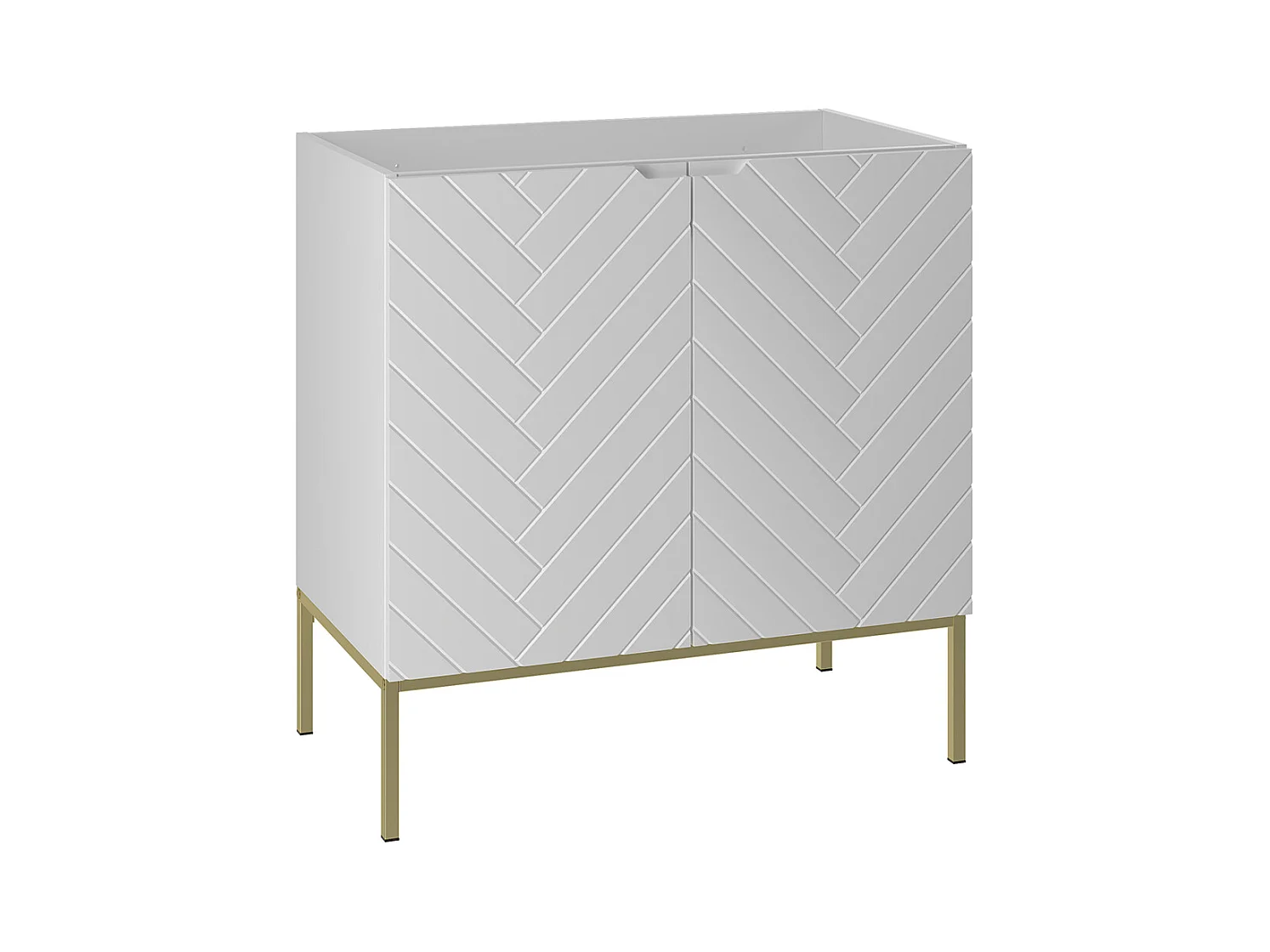 Meuble sous-vasque 80cm 2 portes sur pieds Daria Blanc