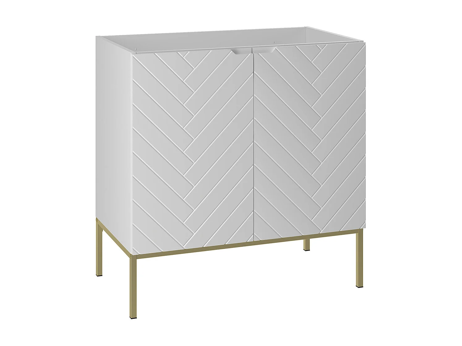 Meuble sous-vasque 80cm 2 portes sur pieds Daria Blanc