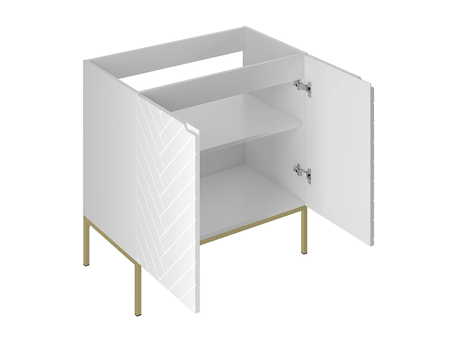 Meuble sous-vasque 80cm 2 portes sur pieds Daria Blanc
