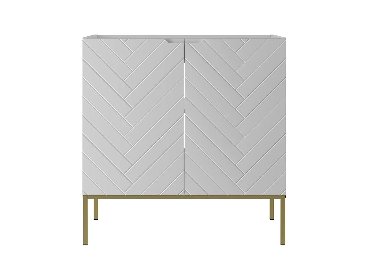 Meuble sous-vasque 80cm 2 portes sur pieds Daria Blanc