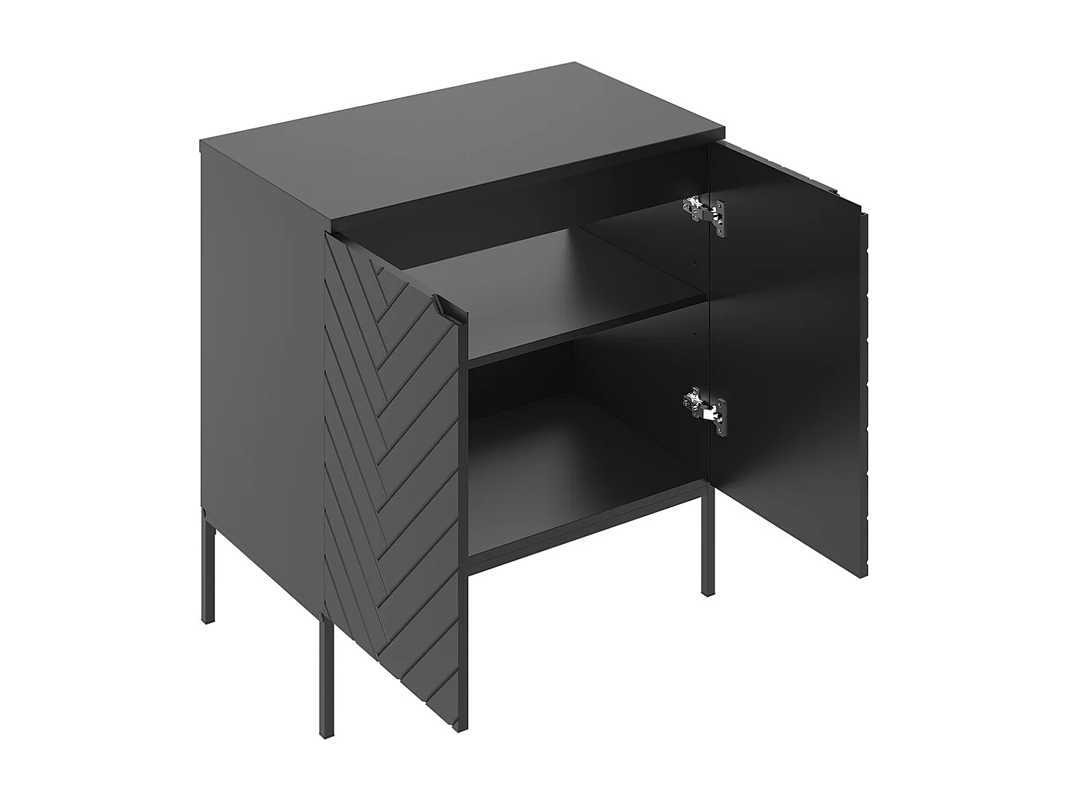Meuble sous-vasque 80cm plan de toilette 2 portes sur pieds Daria Noir