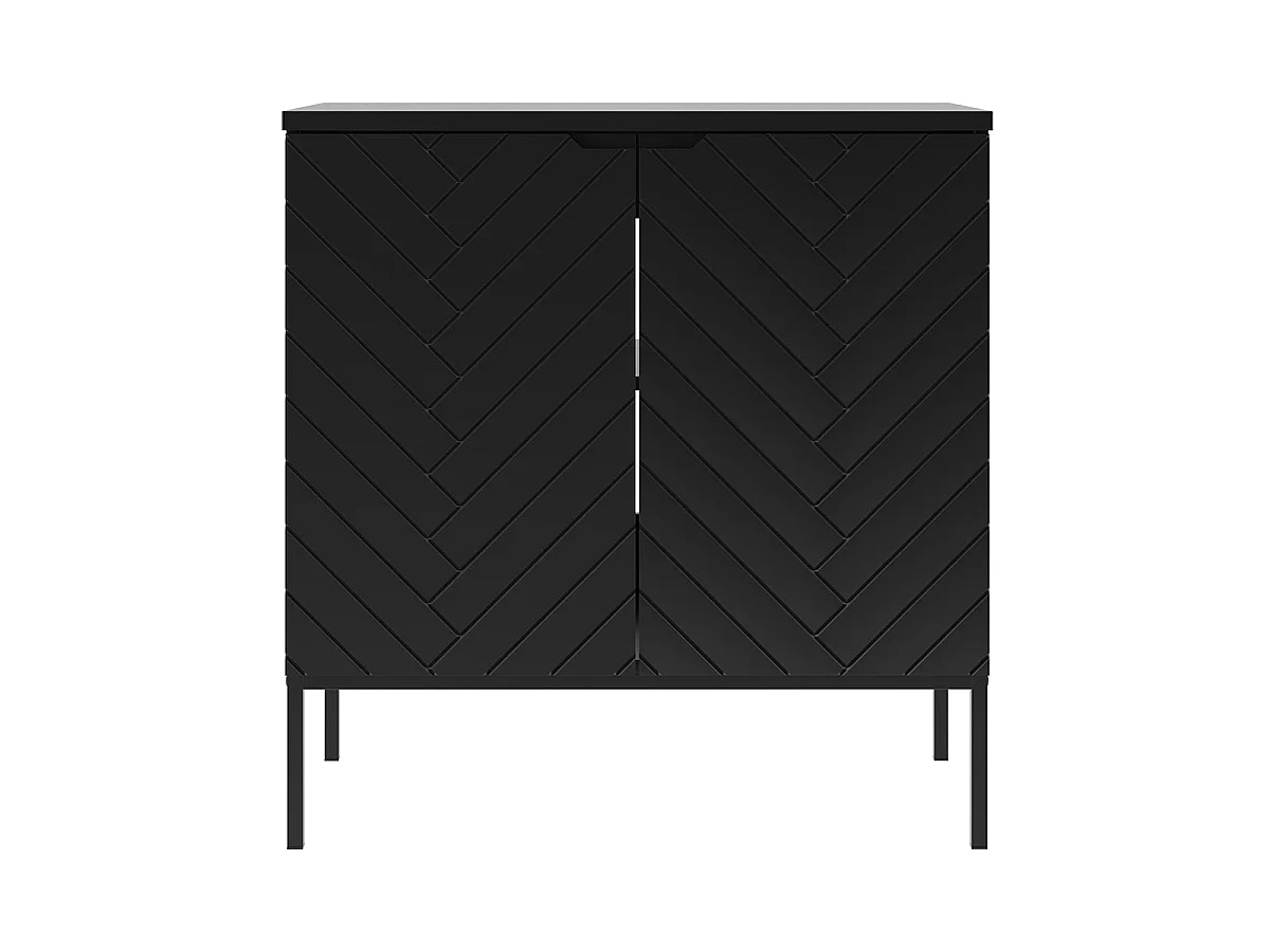 Meuble sous-vasque 80cm plan de toilette 2 portes sur pieds Daria Noir