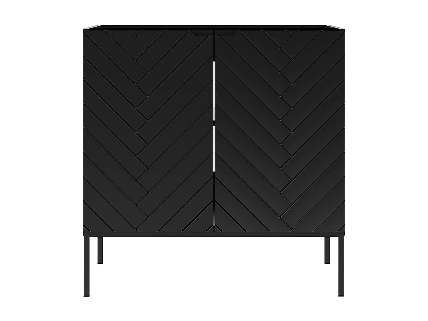 Meuble sous-vasque 80cm 2 portes sur pieds Daria Noir