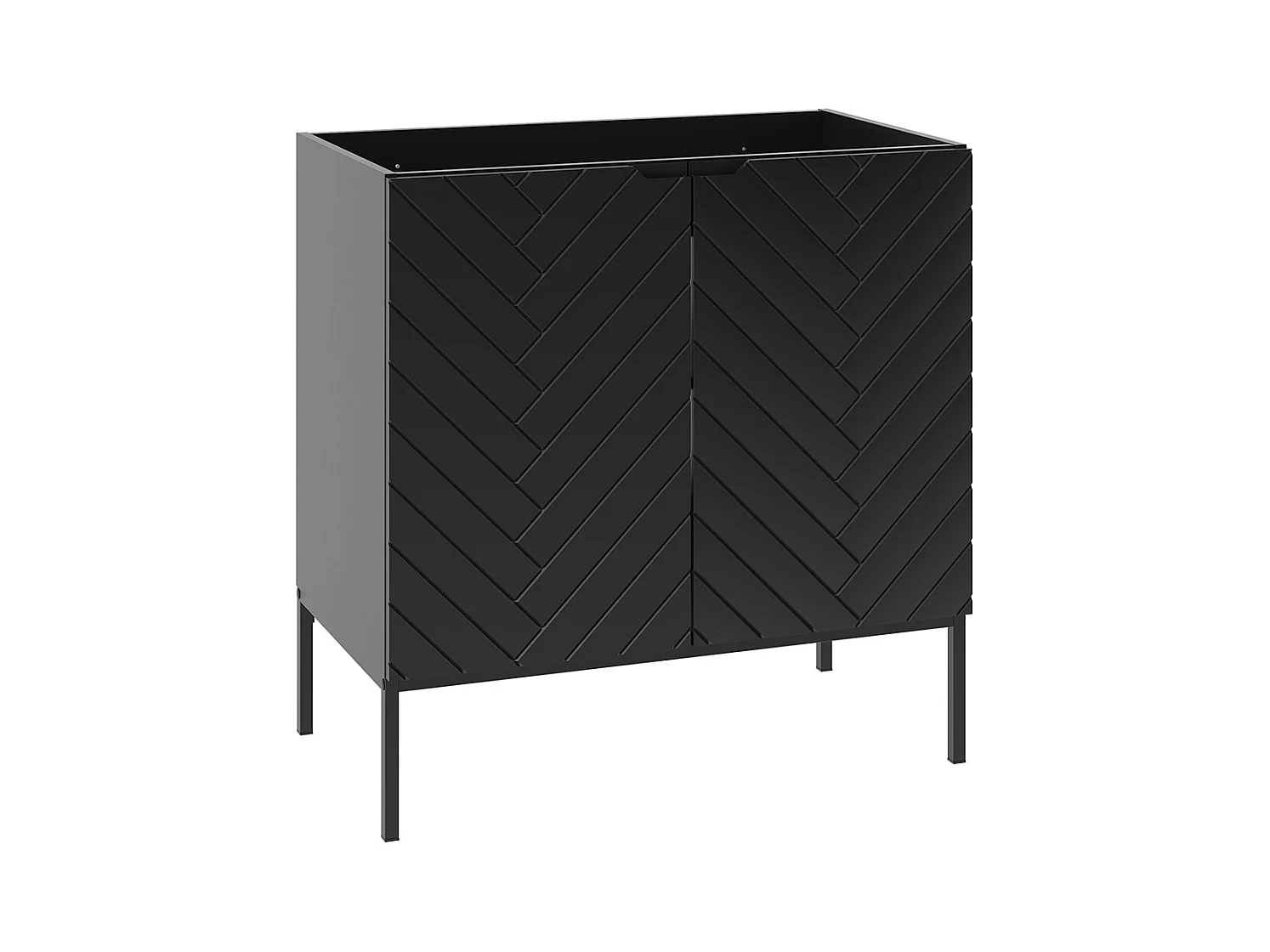 Meuble sous-vasque 80cm 2 portes sur pieds Daria Noir
