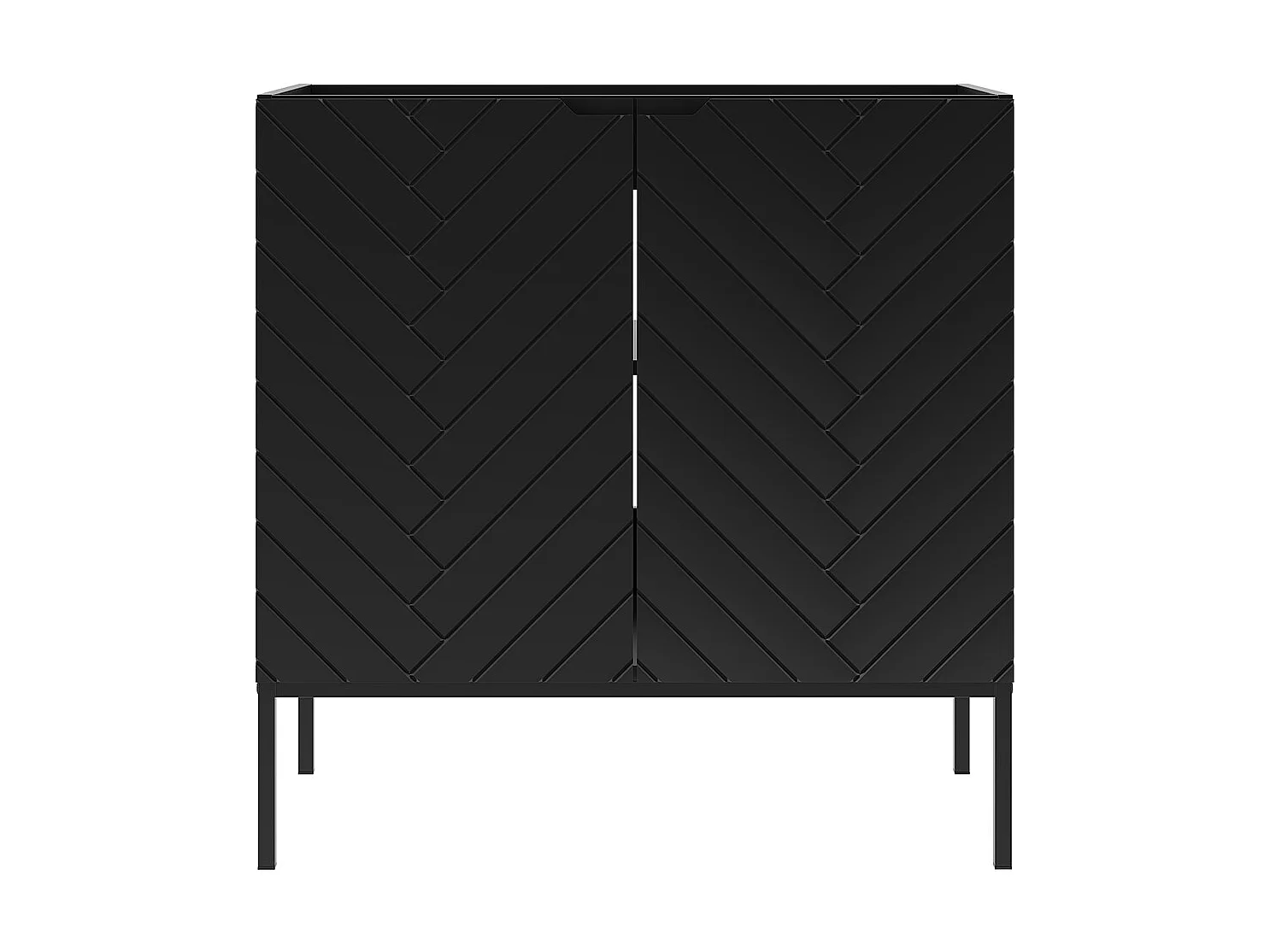 Meuble sous-vasque 80cm 2 portes sur pieds Daria Noir