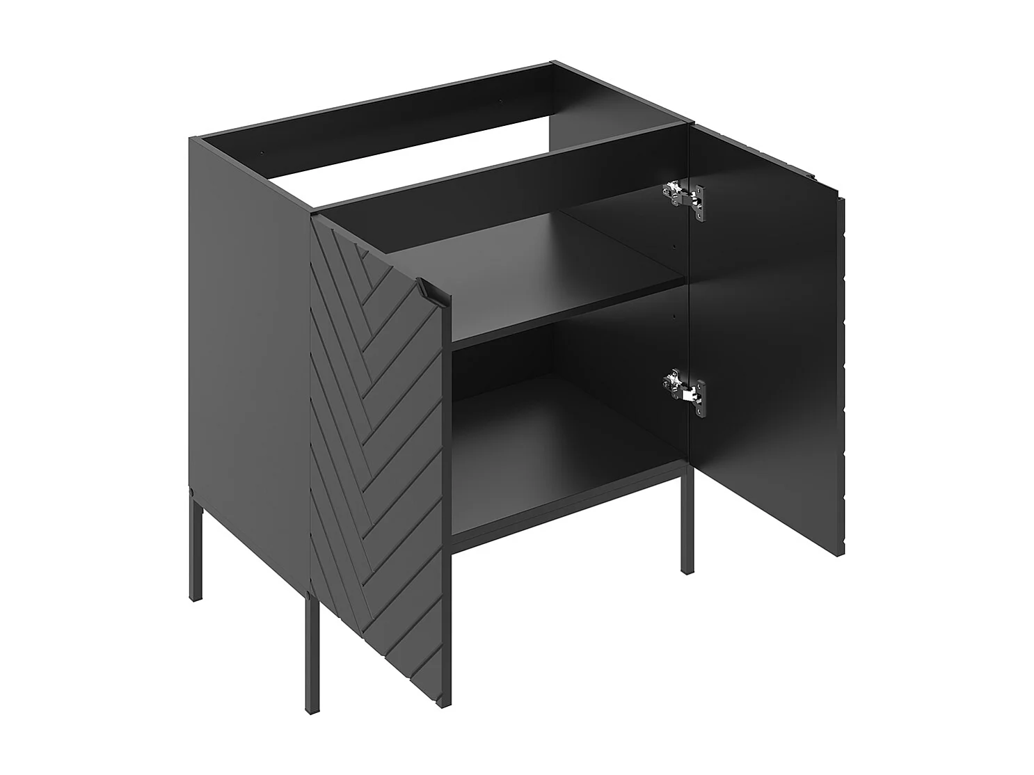 Under basin unit 80cm 2 doors on legs Daria Black