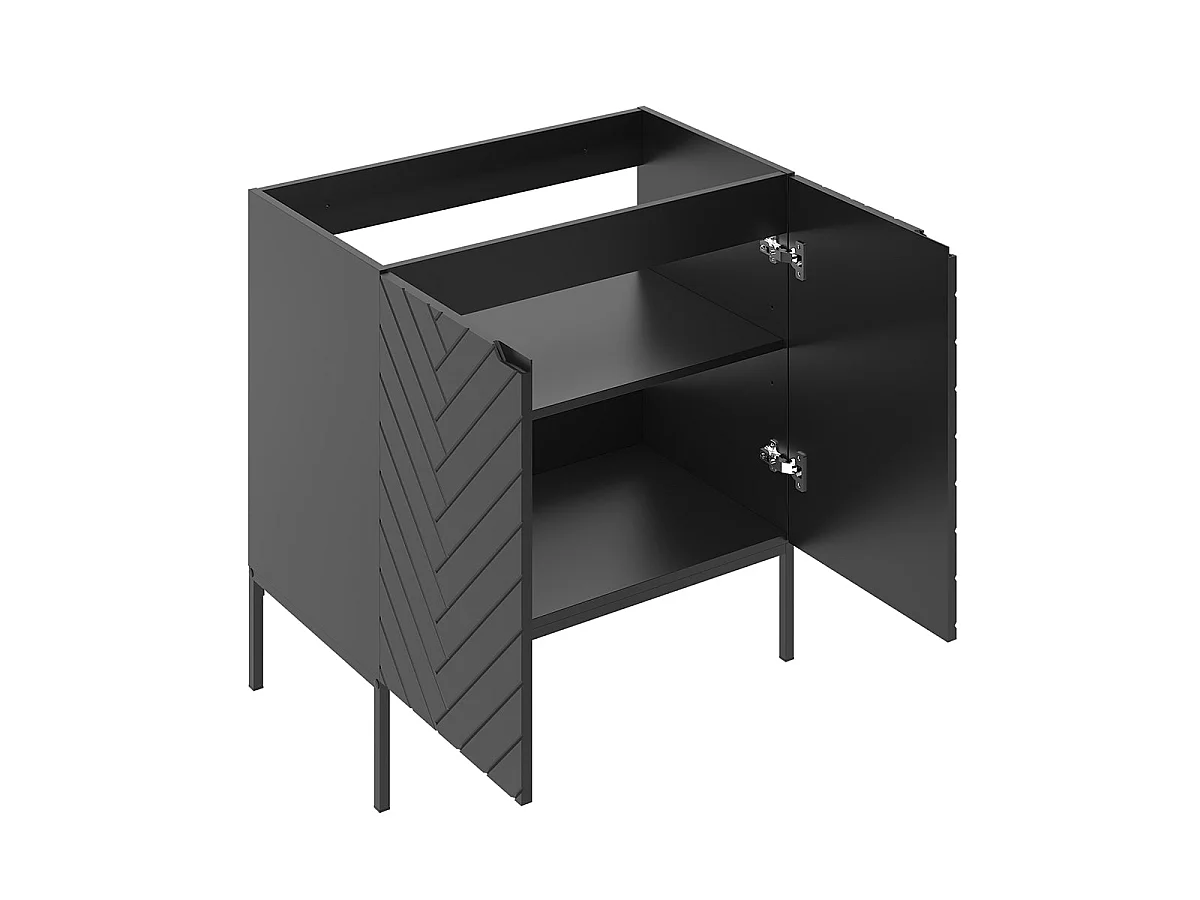 Mobile bagno senza lavabo Daria nero 80cm