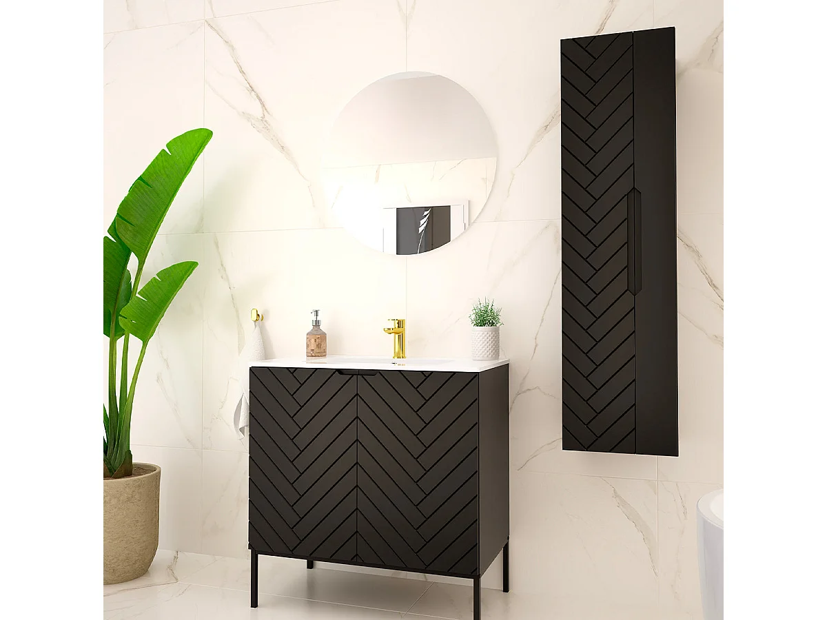 Mobile bagno senza lavabo Daria nero 80cm