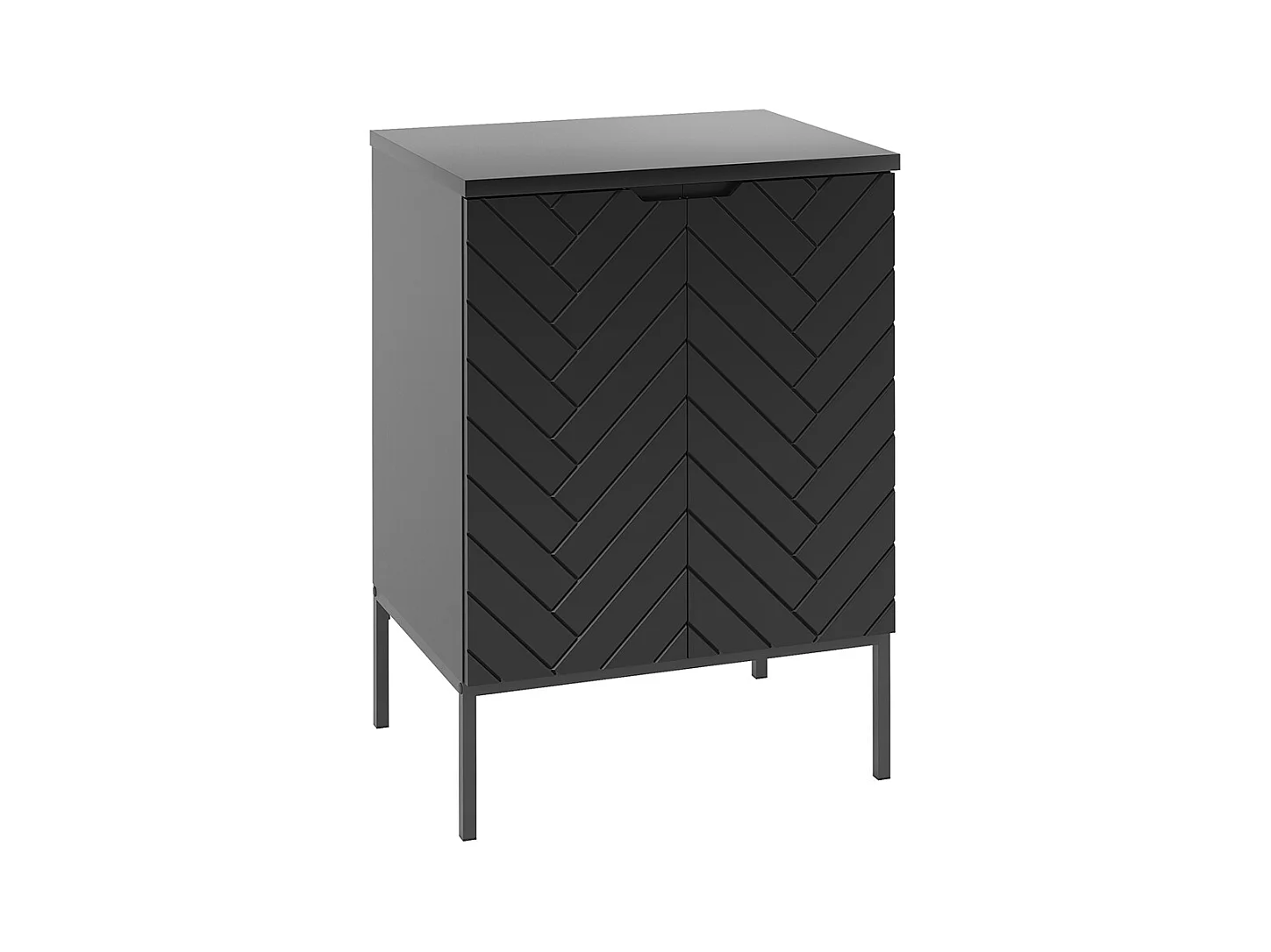 Meuble sous-vasque 60cm plan de toilette 2 portes sur pieds Daria Noir