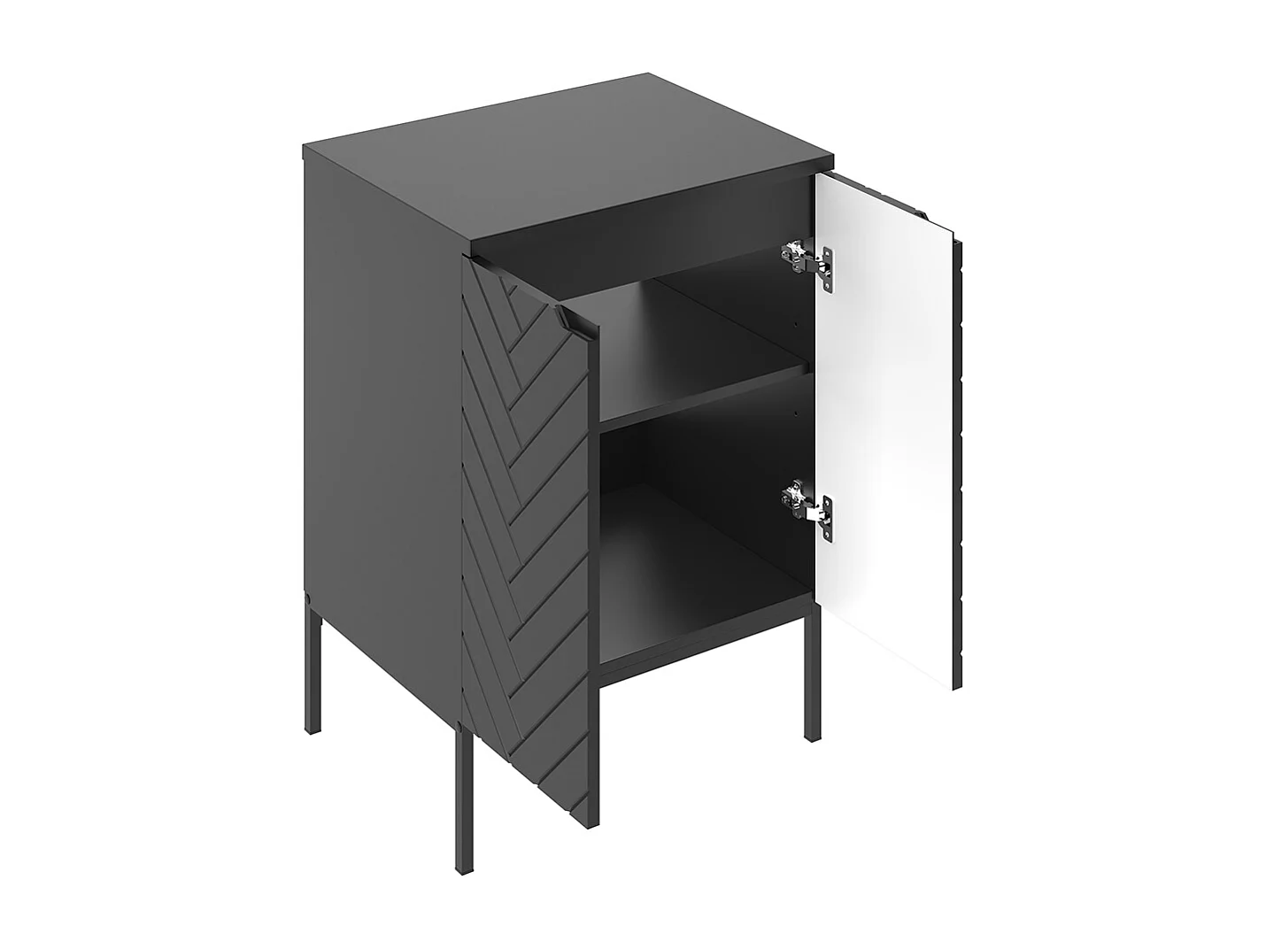 Meuble sous-vasque 60cm plan de toilette 2 portes sur pieds Daria Noir
