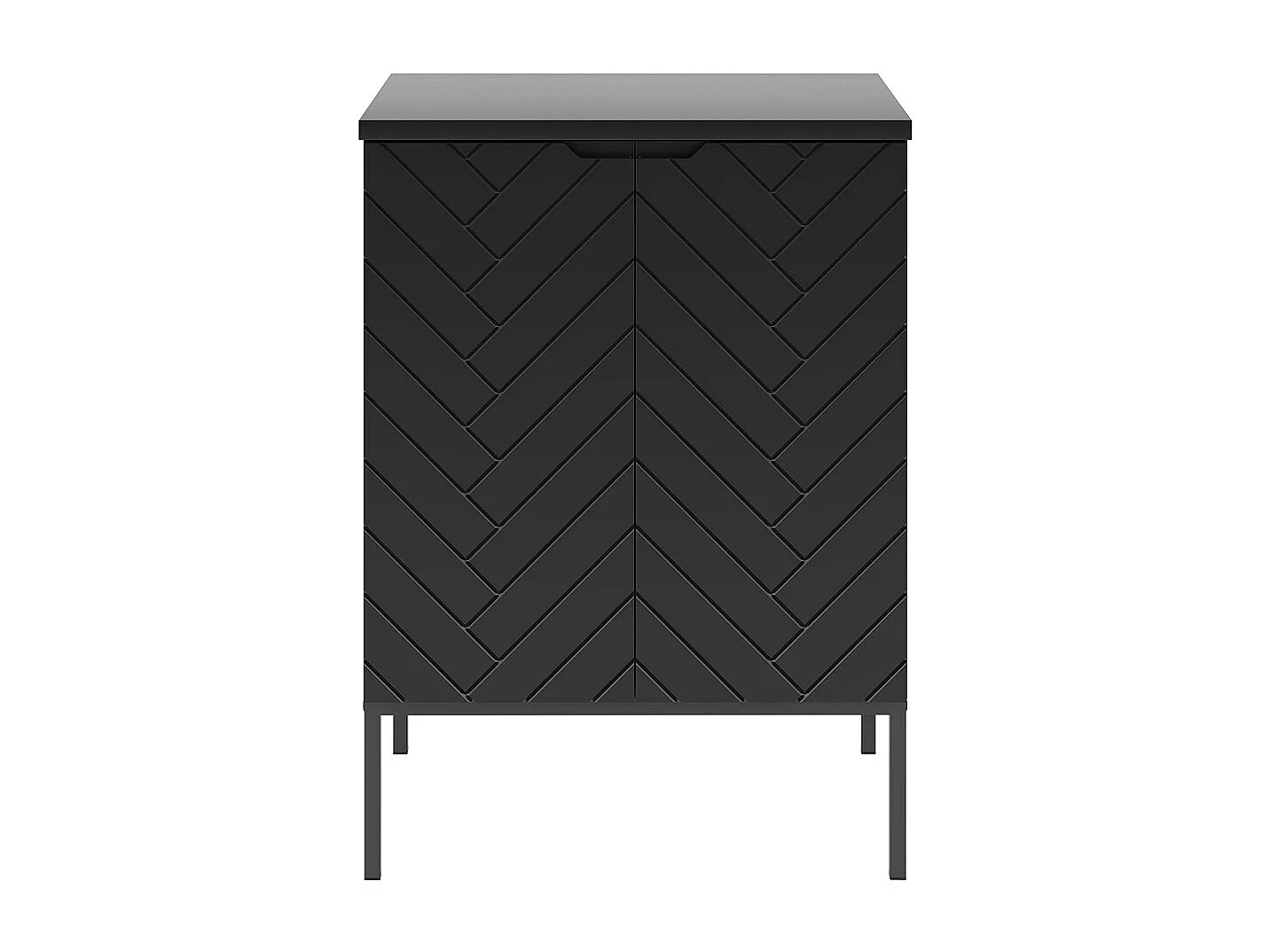Meuble sous-vasque 60cm plan de toilette 2 portes sur pieds Daria Noir