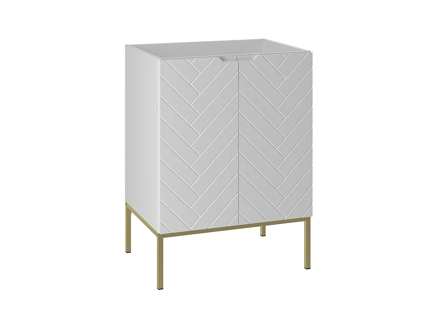 Meuble sous-vasque 60cm 2 portes sur pieds Daria Blanc