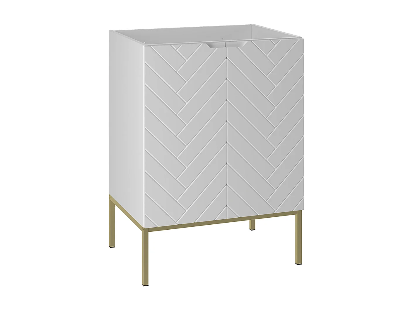 Meuble sous-vasque 60cm 2 portes sur pieds Daria Blanc