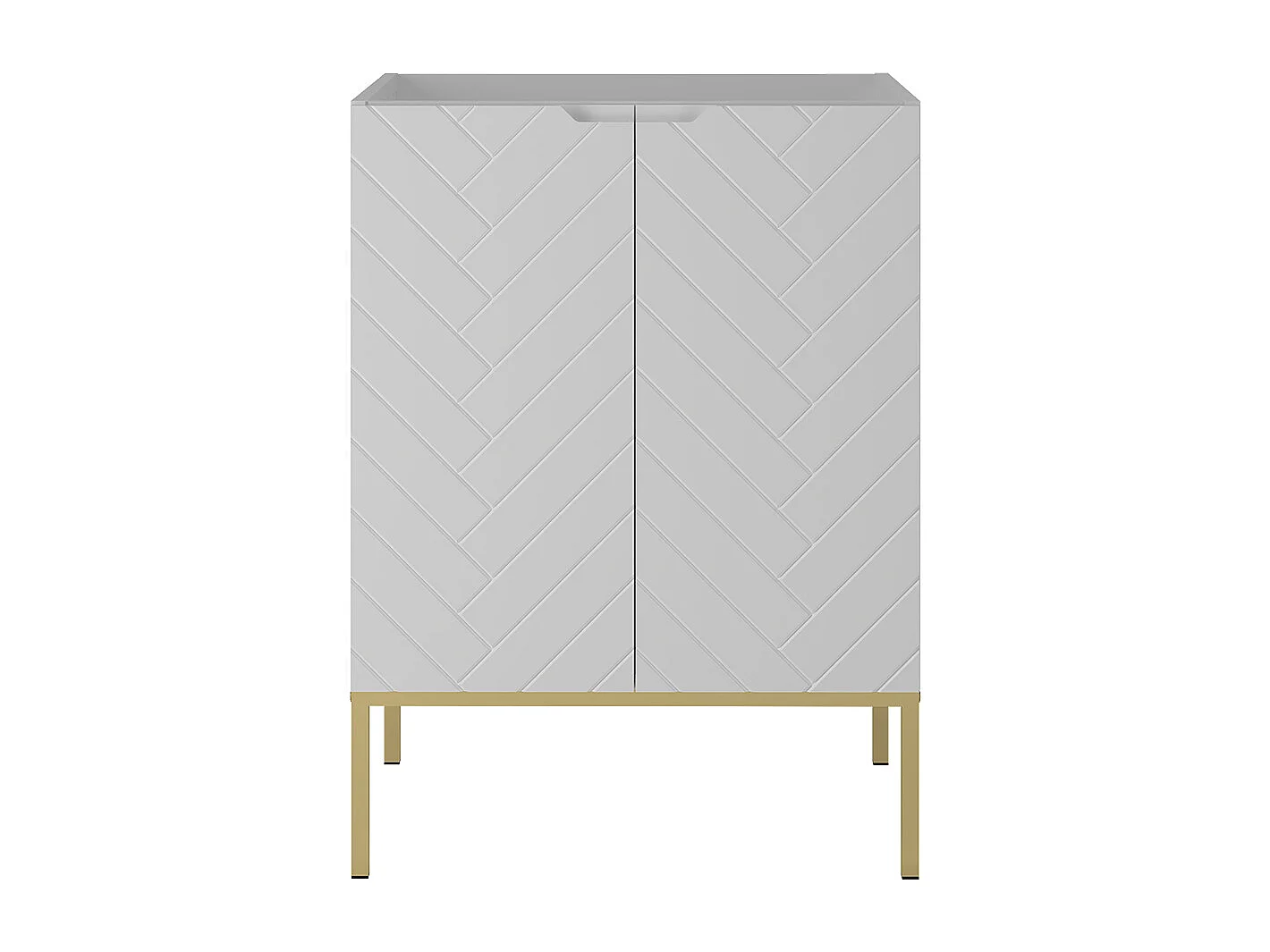 Meuble sous-vasque 60cm 2 portes sur pieds Daria Blanc