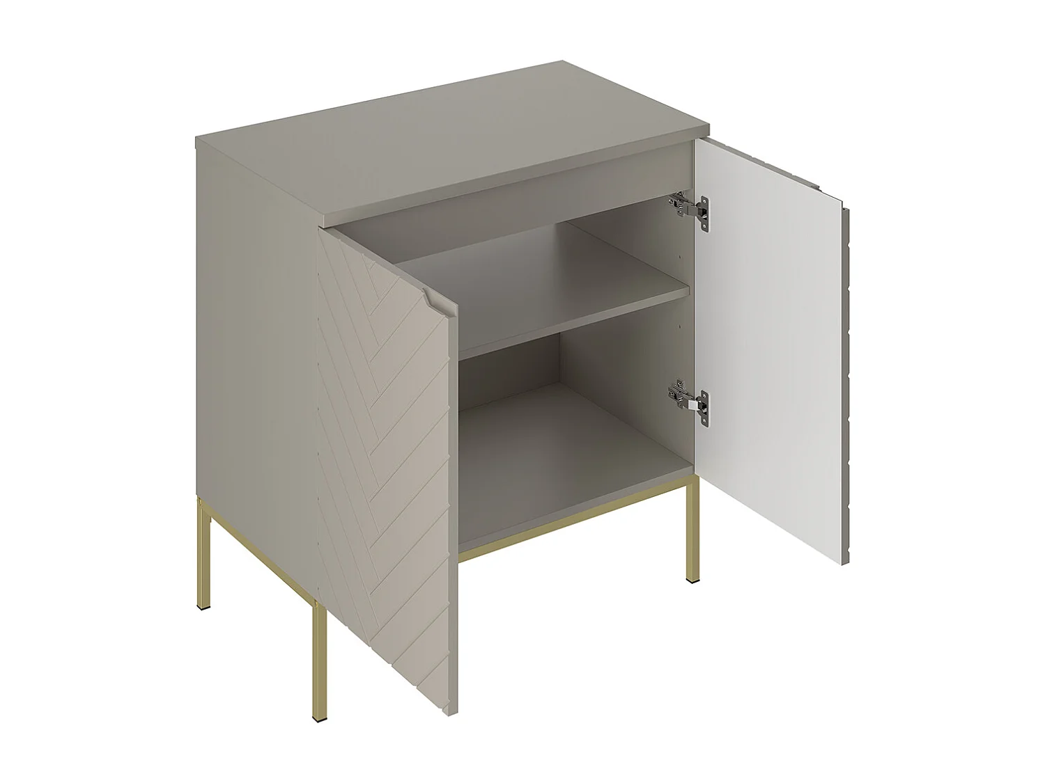 Meuble sous-vasque 80cm plan de toilette 2 portes sur pieds Daria Cachemire