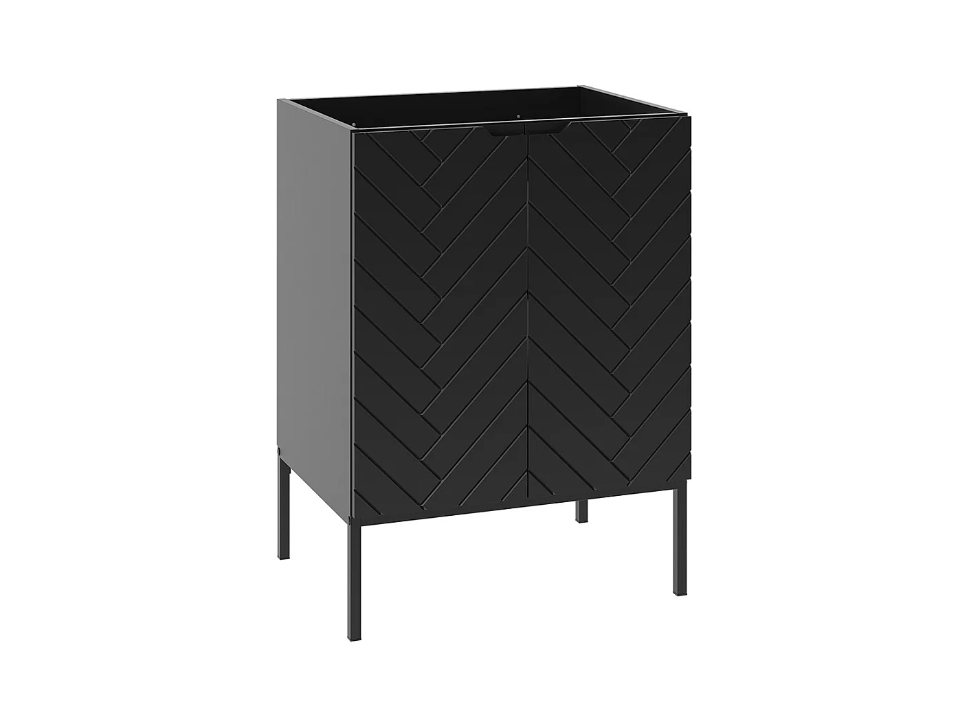 Meuble sous-vasque 60cm 2 portes sur pieds Daria Noir