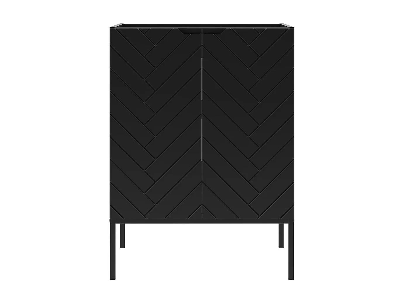 Meuble sous-vasque 60cm 2 portes sur pieds Daria Noir