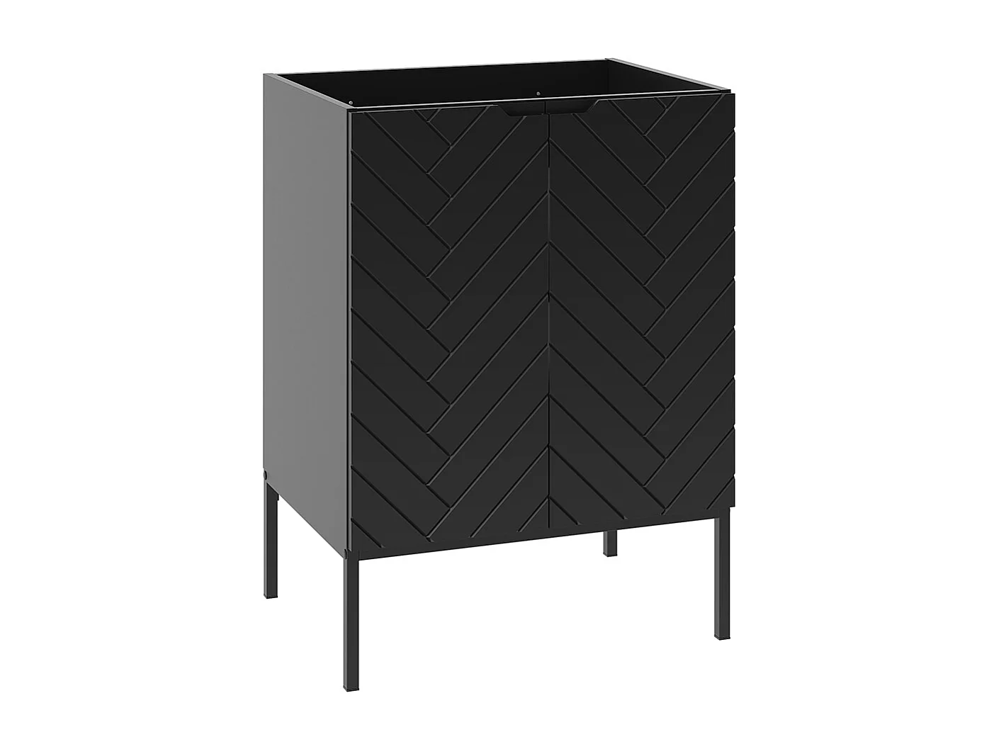 Meuble sous-vasque 60cm 2 portes sur pieds Daria Noir