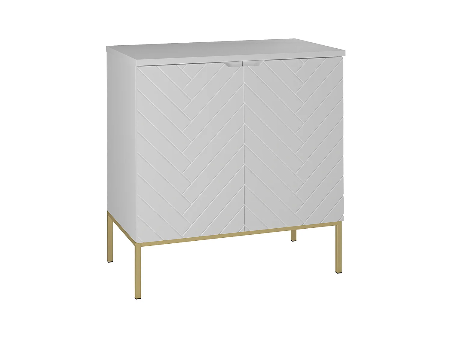 Meuble sous-vasque 80cm plan de toilette 2 portes sur pieds Daria Blanc