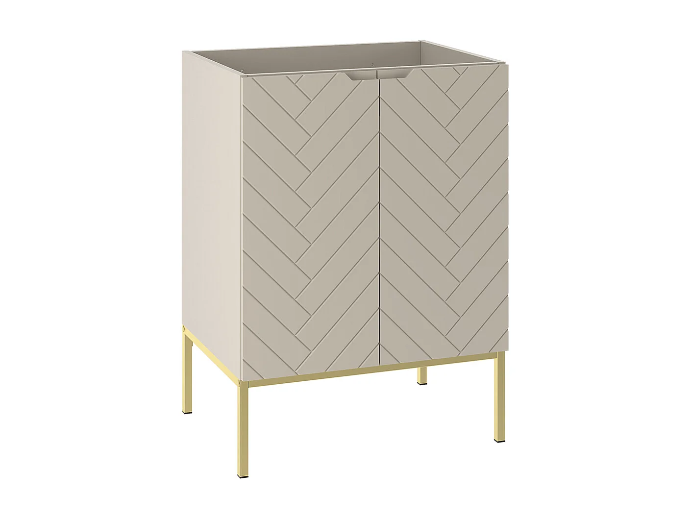 Meuble sous-vasque 60cm 2 portes sur pieds Daria Cachemire