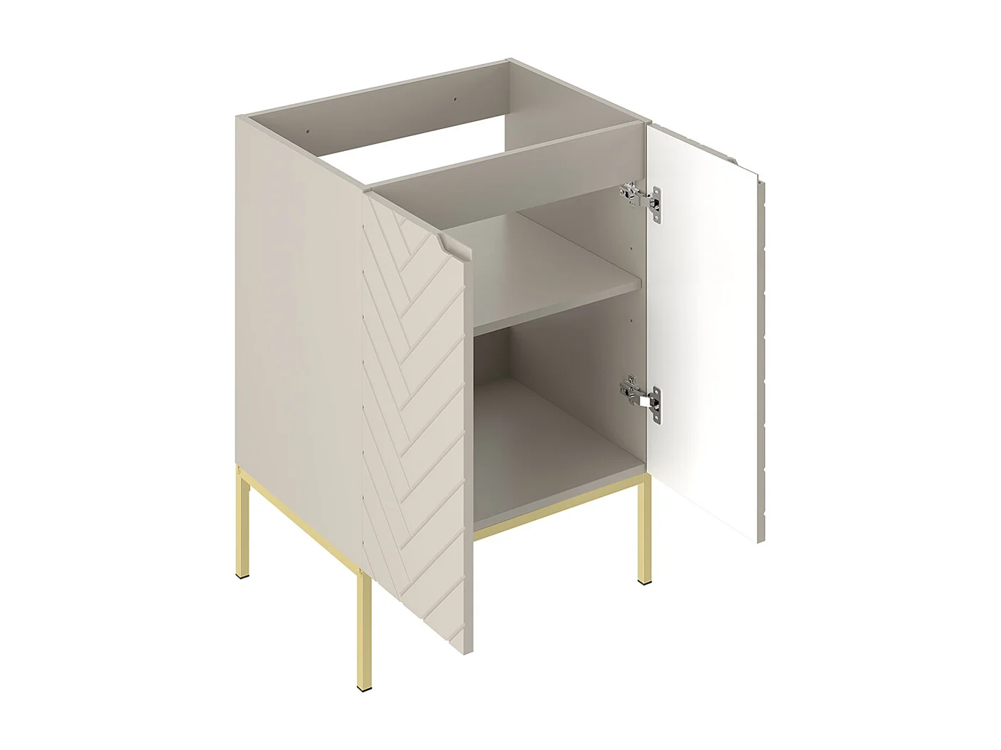 Meuble sous-vasque 60cm 2 portes sur pieds Daria Cachemire
