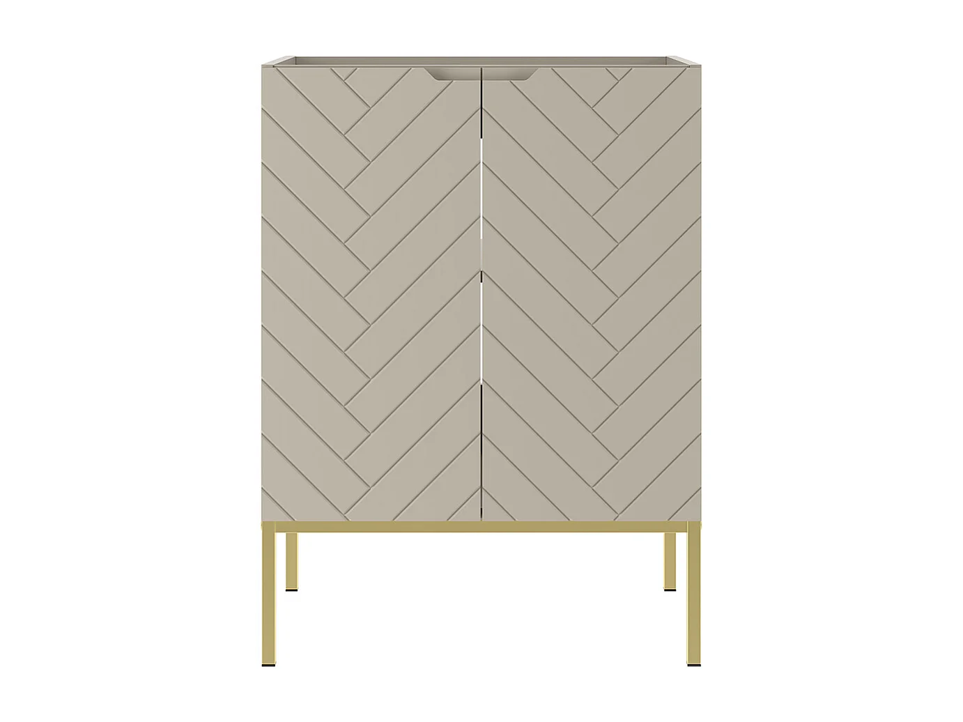 Meuble sous-vasque 60cm 2 portes sur pieds Daria Cachemire