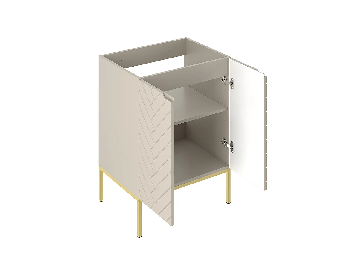 Waschbeckenunterschrank 60cm auf Füßen Daria Cachemire