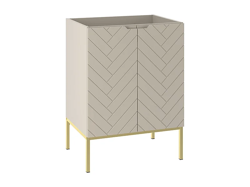 Meuble sous-vasque 60cm 2 portes sur pieds Daria Cachemire