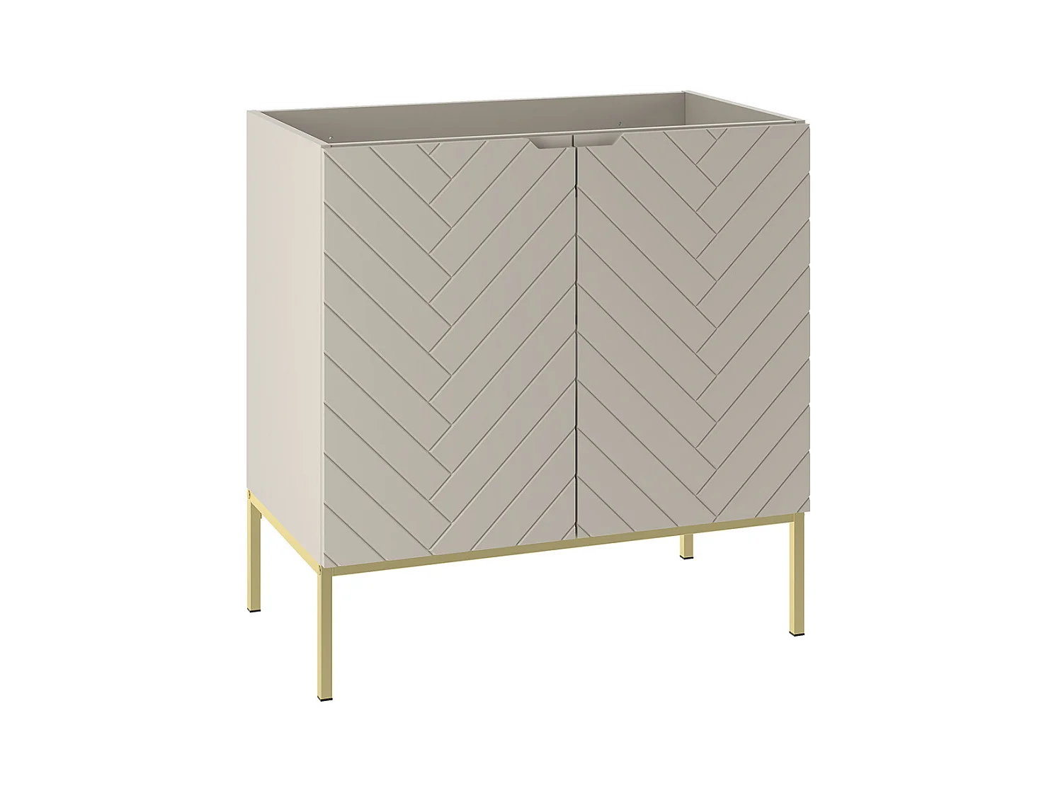 Meuble sous-vasque 80cm 2 portes sur pieds Daria Cachemire