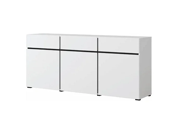 Buffet 3 portes 3 tiroirs Lilia Blanc