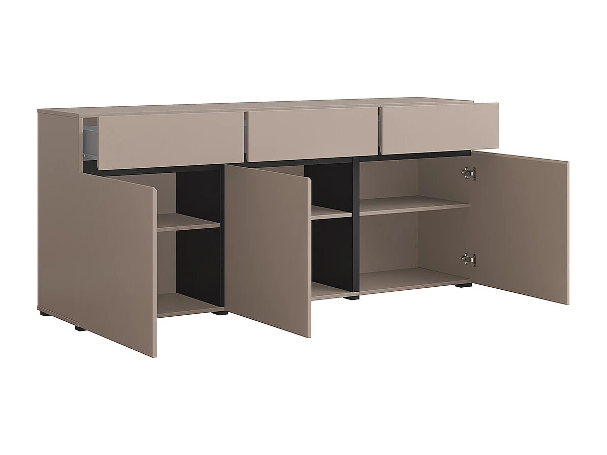 Lilia Taupe 3-deurs dressoir met 3 laden