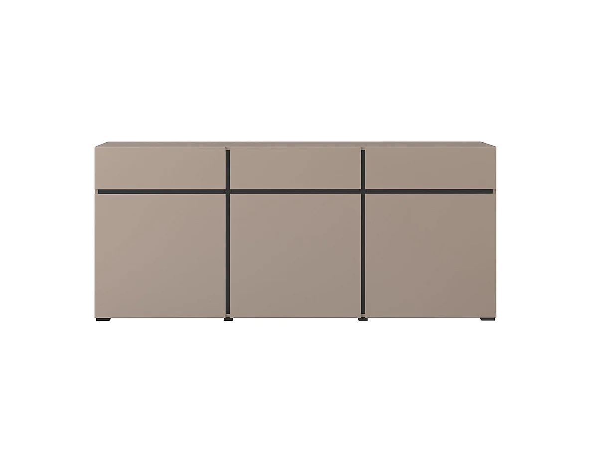 Buffet 3 portes 3 tiroirs Lilia Taupe