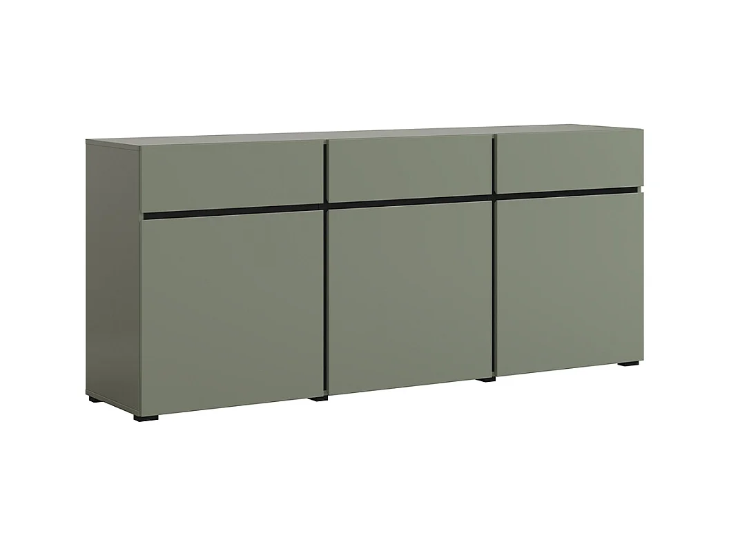 Buffet 3 ante 3 cassetti Lilia verde 78cm