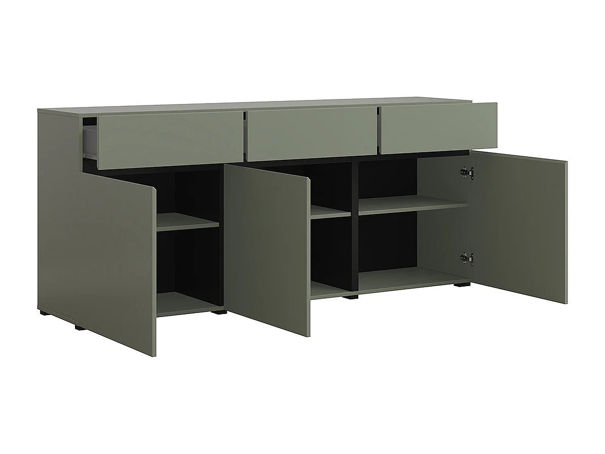 Lilia Groen 3-deurs dressoir met 3 laden