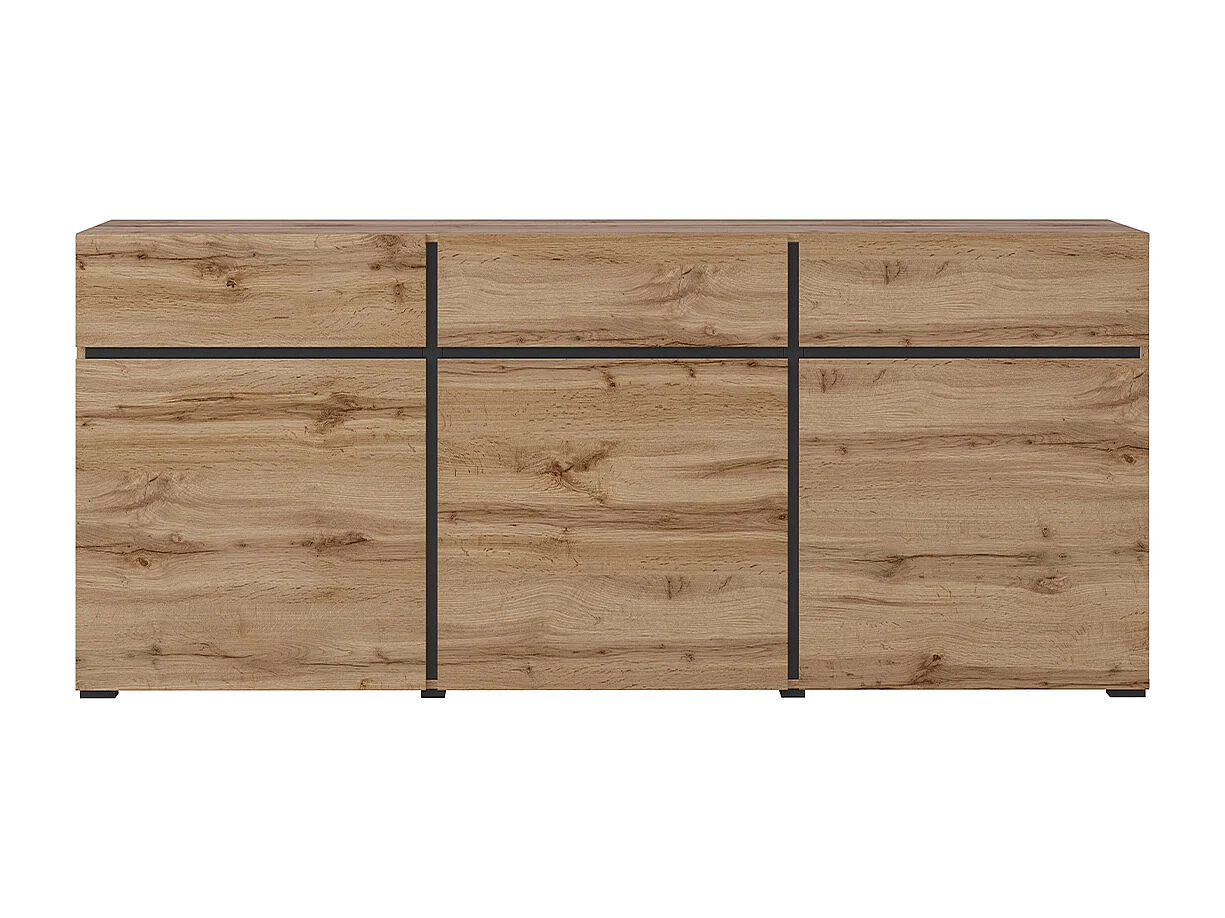 Lilia Houten 3-deurs dressoir met 3 laden